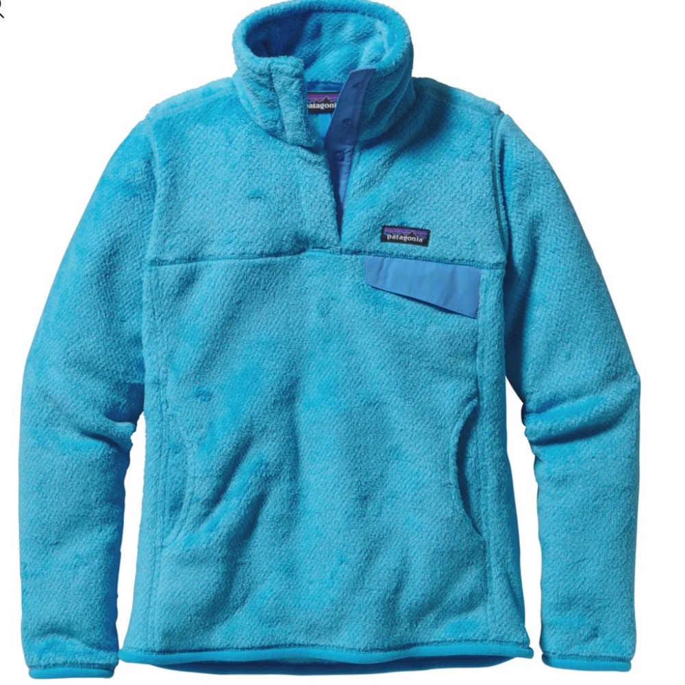 Patagonia Women’s Fleece Pullover Blue Snap Button Front Pockets Size‎ S
